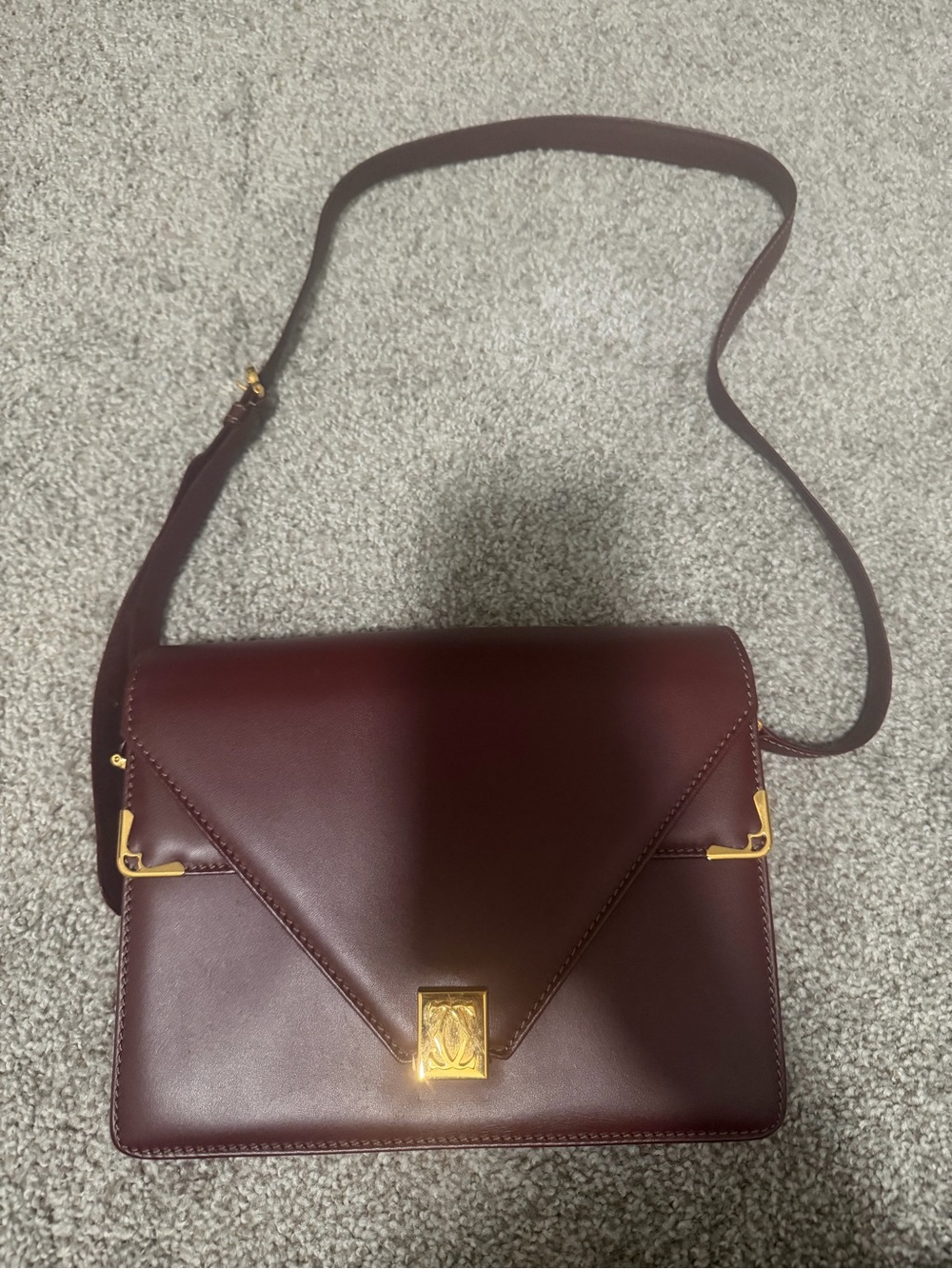 “Pre-loved Authentic” Cartier Leather Crossbody Bag w/ Authenticity Card